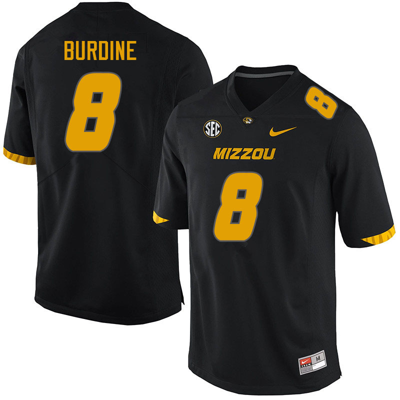 Men #8 Ish Burdine Missouri Tigers College Football Jerseys Sale-Black